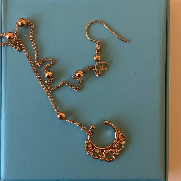 4pk 3 faux nose/septum rings and 1 ear cuff - Picture 2 of 4